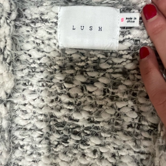 Lush Gray Chunky Knit Cardigan Sweater - Picture 2 of 4